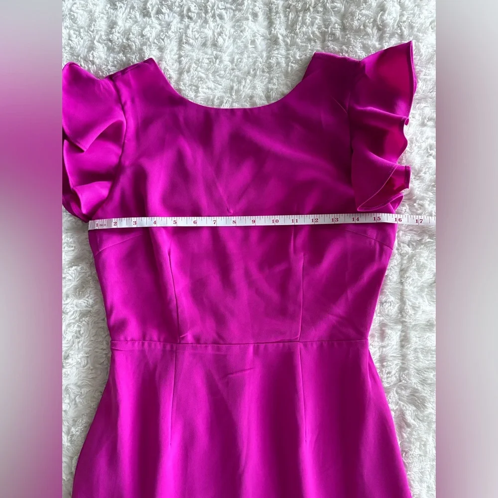 Fuchsia Ruffle Mini Dress - Picture 6 of 10